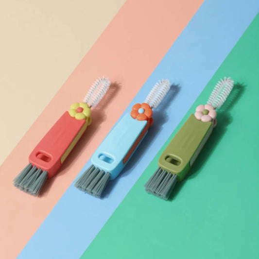 3 In 1 Bottle Brush Window Brush Multifunctional Wine Glass Cleaner Brush Rotating Cup Lid Brush Kitchen Cleaning Tools