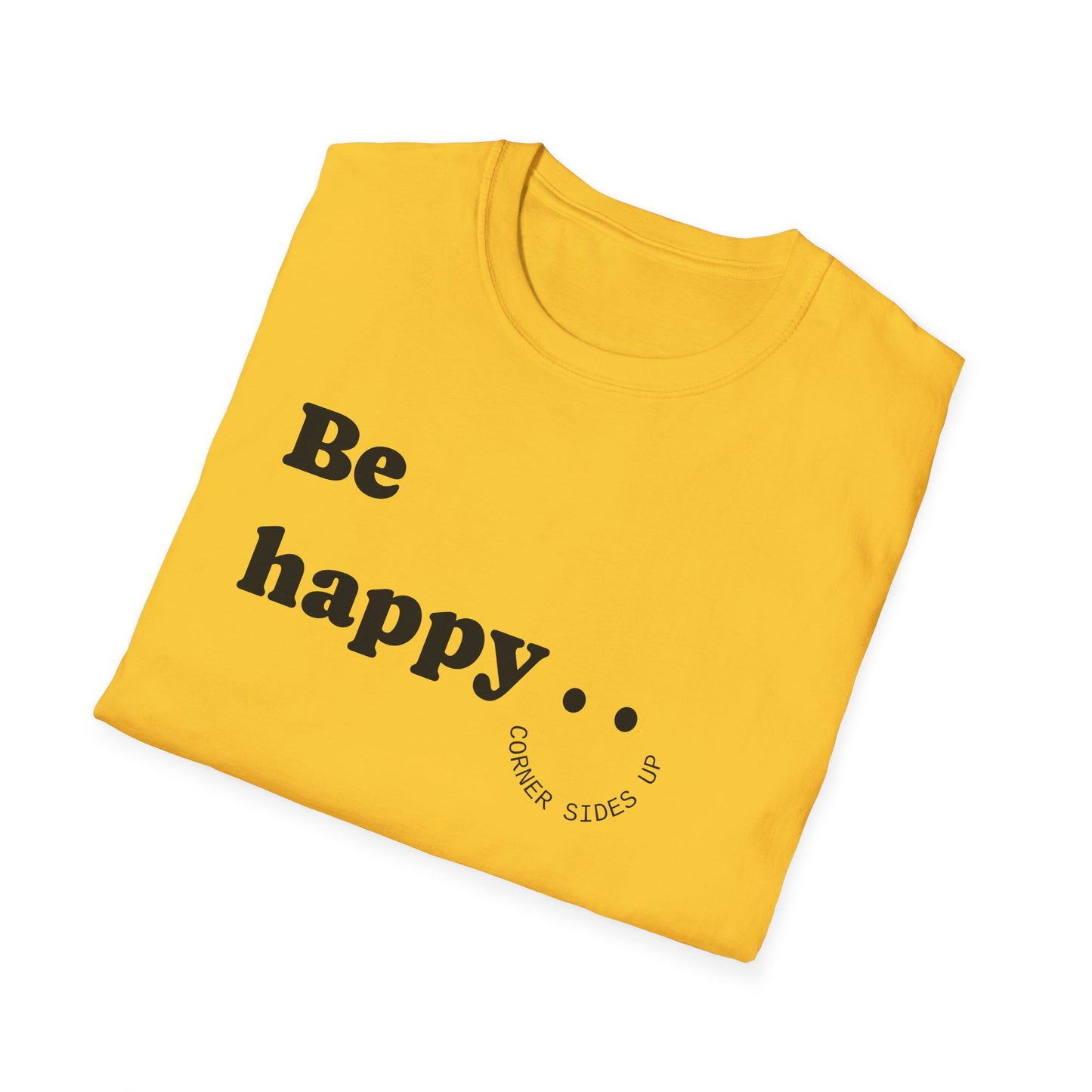 Cheerful Unisex T-Shirt - "Be Happy" and "Smile!!!" - Positive Vibes, Gift for Friends and Family, Casual Wear, Mood Booster