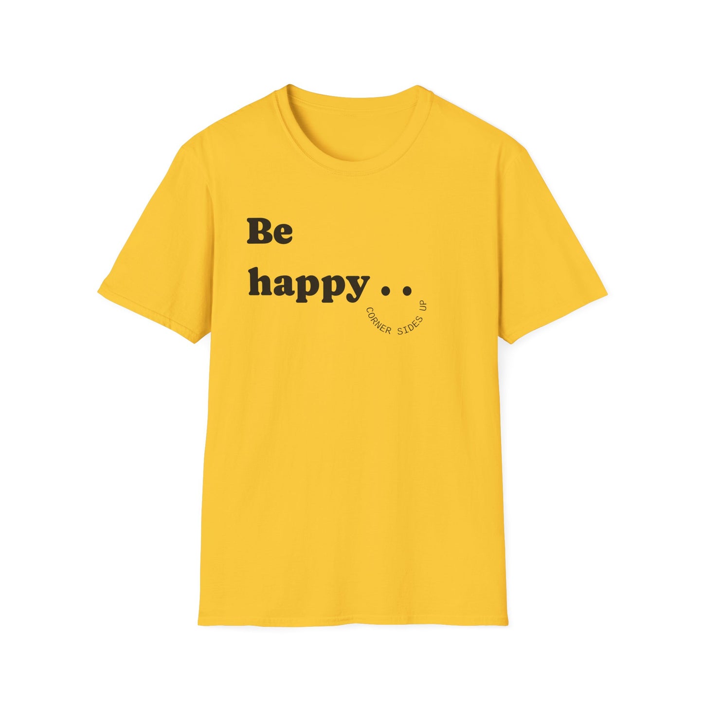 Cheerful Unisex T-Shirt - "Be Happy" and "Smile!!!" - Positive Vibes, Gift for Friends and Family, Casual Wear, Mood Booster