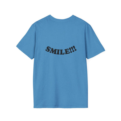 Cheerful Unisex T-Shirt - "Be Happy" and "Smile!!!" - Positive Vibes, Gift for Friends and Family, Casual Wear, Mood Booster