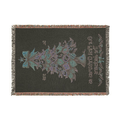 Personalized Woven Blanket - Our First Christmas as Mr & Mrs or Family Name, Custom Christmas Tree Throw, Holiday Newlywed Gift