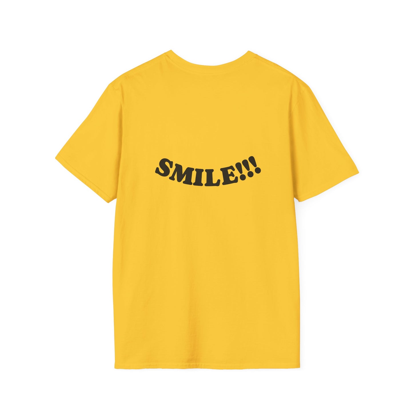 Cheerful Unisex T-Shirt - "Be Happy" and "Smile!!!" - Positive Vibes, Gift for Friends and Family, Casual Wear, Mood Booster
