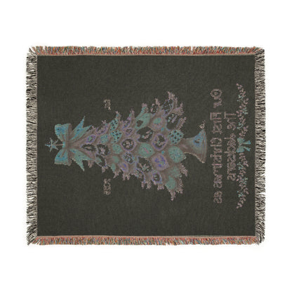 Personalized Woven Blanket - Our First Christmas as Mr & Mrs or Family Name, Custom Christmas Tree Throw, Holiday Newlywed Gift