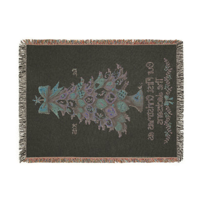 Personalized Woven Blanket - Our First Christmas as Mr & Mrs or Family Name, Custom Christmas Tree Throw, Holiday Newlywed Gift