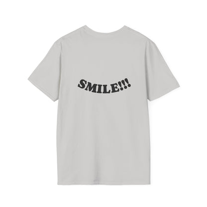 Cheerful Unisex T-Shirt - "Be Happy" and "Smile!!!" - Positive Vibes, Gift for Friends and Family, Casual Wear, Mood Booster