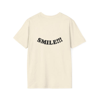 Cheerful Unisex T-Shirt - "Be Happy" and "Smile!!!" - Positive Vibes, Gift for Friends and Family, Casual Wear, Mood Booster