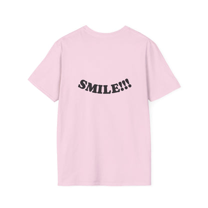 Cheerful Unisex T-Shirt - "Be Happy" and "Smile!!!" - Positive Vibes, Gift for Friends and Family, Casual Wear, Mood Booster