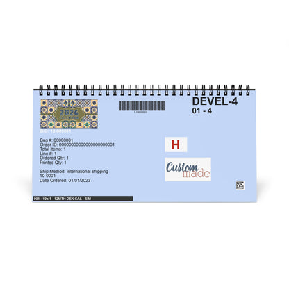 2026 Desk Calendar - Mexican Art Travel Calendar - Colorful Tile Border, Spiral Bound, Small Table Planner