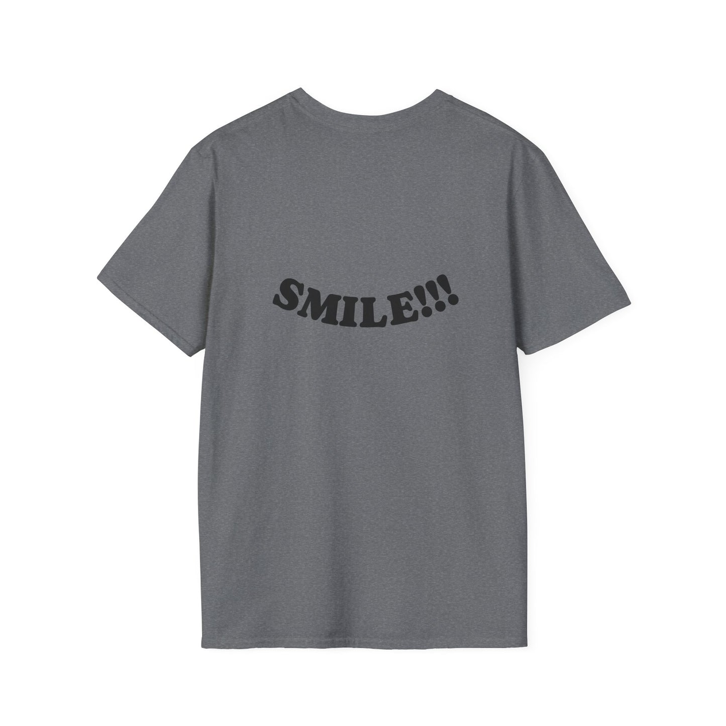 Cheerful Unisex T-Shirt - "Be Happy" and "Smile!!!" - Positive Vibes, Gift for Friends and Family, Casual Wear, Mood Booster