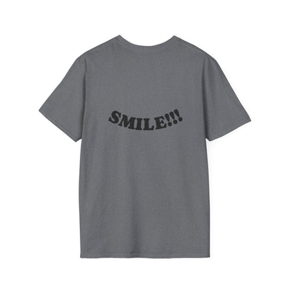 Cheerful Unisex T-Shirt - "Be Happy" and "Smile!!!" - Positive Vibes, Gift for Friends and Family, Casual Wear, Mood Booster