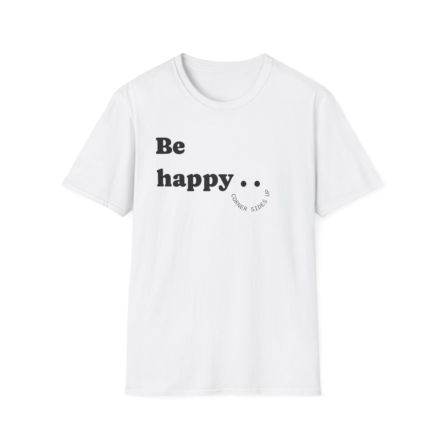 Cheerful Unisex T-Shirt - "Be Happy" and "Smile!!!" - Positive Vibes, Gift for Friends and Family, Casual Wear, Mood Booster