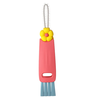 3 In 1 Bottle Brush Window  Brush Multifunctional Wine Glass Cleaner Brush Rotating Cup Lid Brush Kitchen Cleaning Tools
